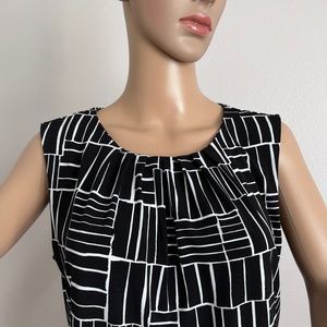 Calvin Klein Printed Pleat-Neck Blouse size L